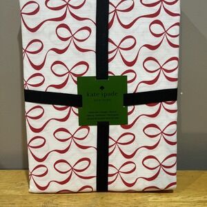 Kate Spade NY Valentine/Christmas Tablecloth Red‎ Bow 60x84" Oblong Fabric